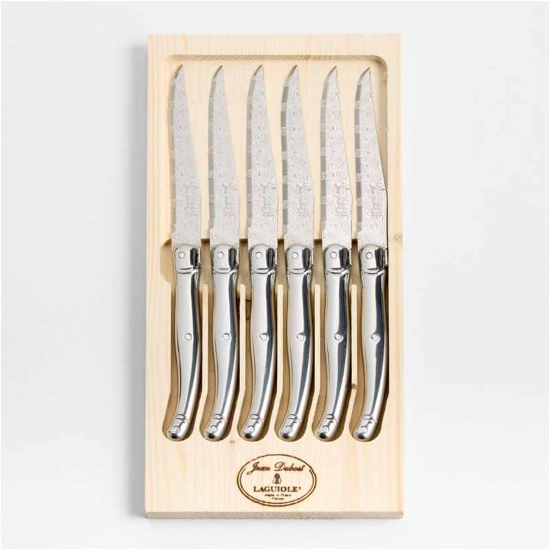 Jean Dubost Laguiole Stainless Steel Steak Knives, Set of 6 + Reviews | Crate & Barrel | Crate & Barrel