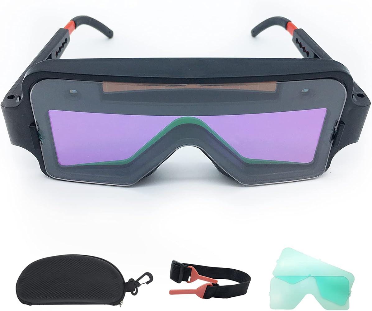 Welding Goggles Auto Darkening,Solar Auto Darkening Welding Glasses Over Glasses Mask Helmet, Wel... | Amazon (US)