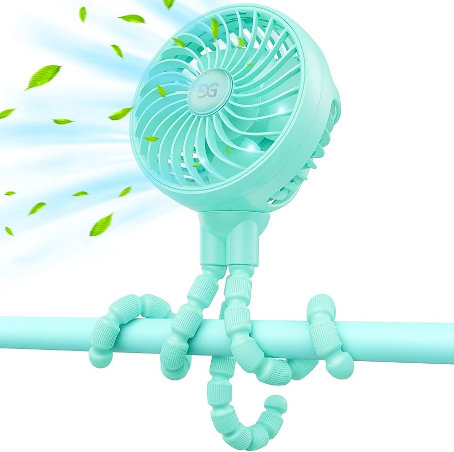 GUSGU Stroller Fan Battery Operated, Small Portable Fan with Mesh Cover for Baby, USB Rechargeabl... | Amazon (US)