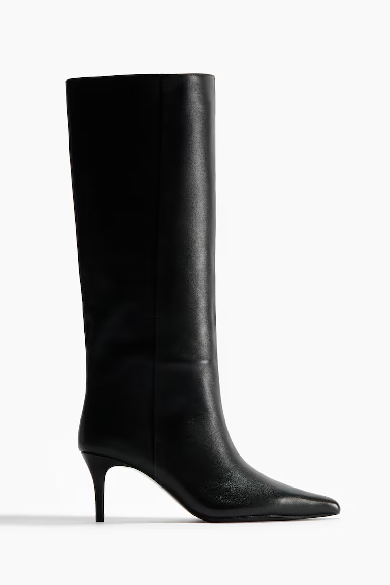 Knee-high leather boots | H&M (UK, MY, IN, SG, PH, TW, HK)