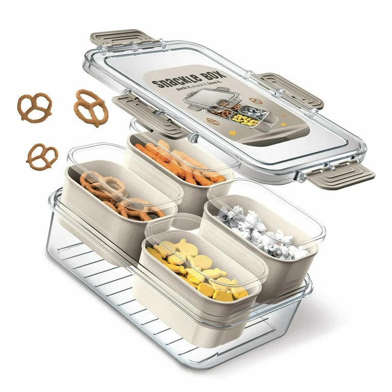 Cook With Color 4-Compartment Mini Snackle Box, Charcuterie and Snack Container, Divided Serving ... | Walmart (US)