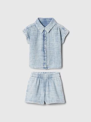 babyGap Crinkle Gauze Two-Piece Outfit Set | Gap (US)