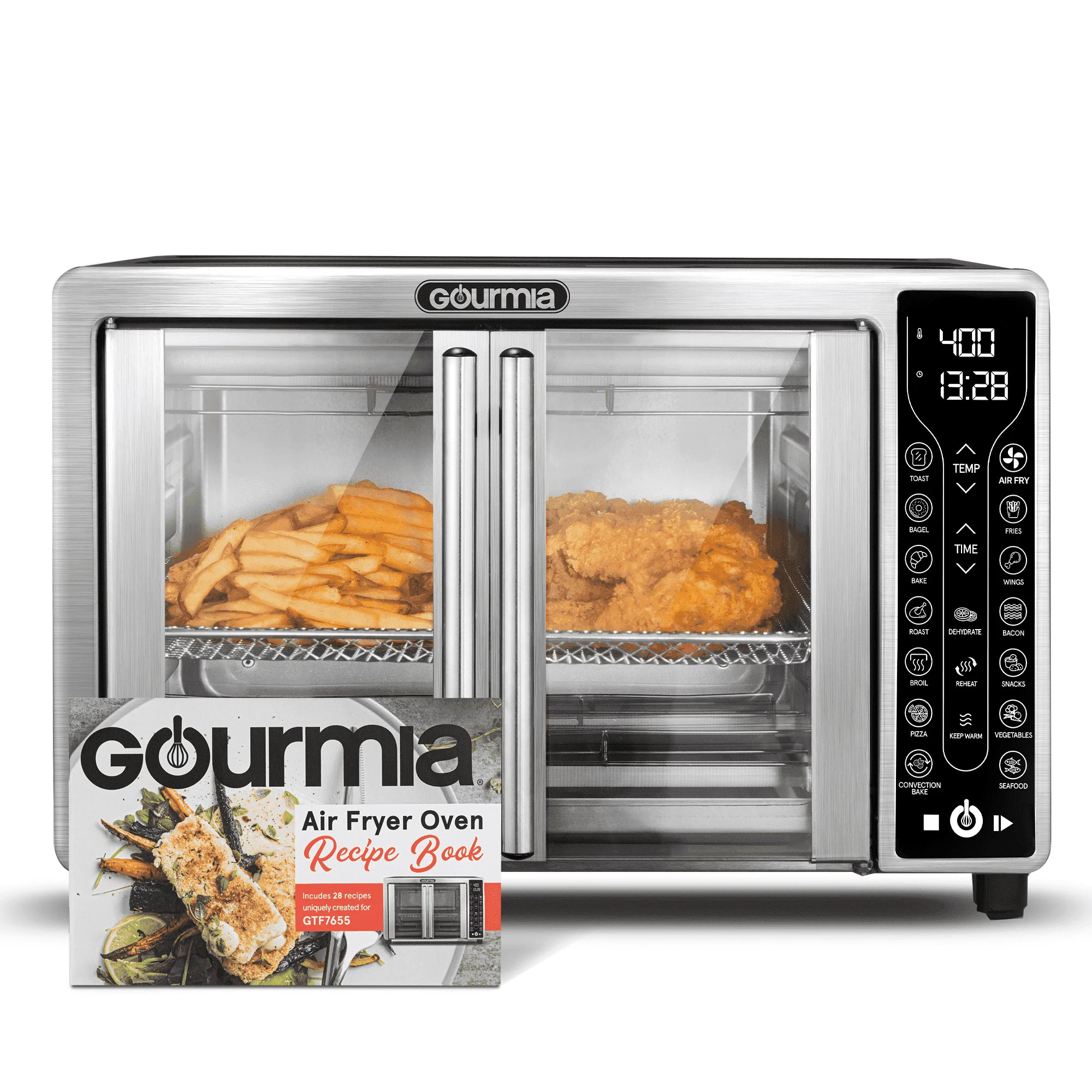 Digital Air Fryer Toaster Oven Combo | 17 One Touch Cooking Functions | Fits 12" Pizza | Cooks Fo... | Walmart (US)