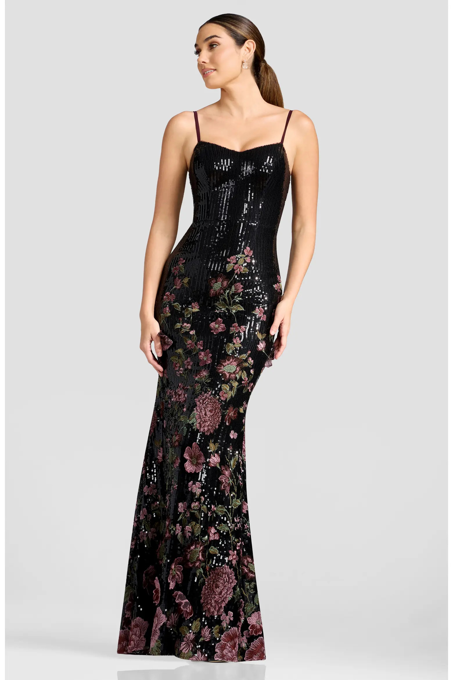 Dress the Population Giovanna Floral Embroidery Sequin Mermaid Gown (Women) | Nordstrom | Nordstrom