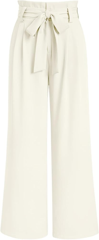 LILLUSORY Wide Leg Dress Pants Women's Paperbag High Waisted Business Casual Trousers with Remova... | Amazon (US)