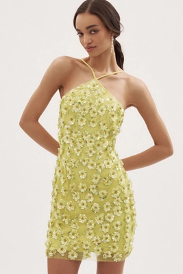 Liv Foster Maeve Beaded Halter Mini Dress | Anthropologie (US)