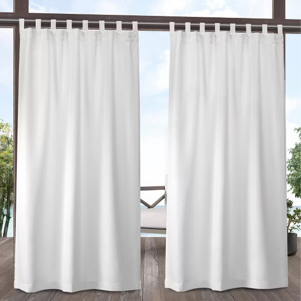 Set of 2 Indoor/Outdoor Solid Cabana Tab Top Window Curtain Panel - Exclusive Home | Target
