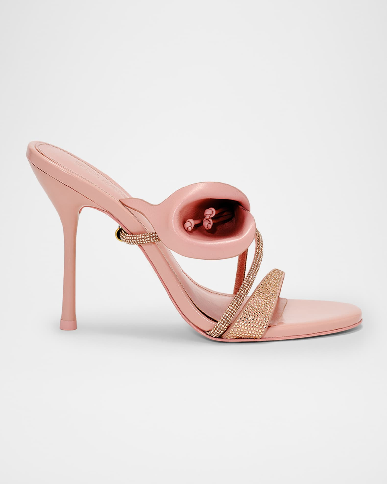 Camilla Embellished Flower Leather Sandals | Neiman Marcus