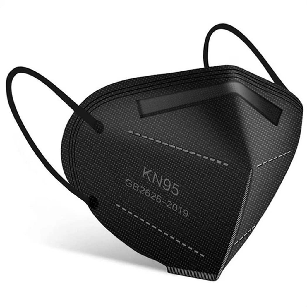Black KN95 Mask 20PCS Cup Dust Safety Face Masks Breathable 5 Layer with Elastic Ear Loop and Nose B | Amazon (US)