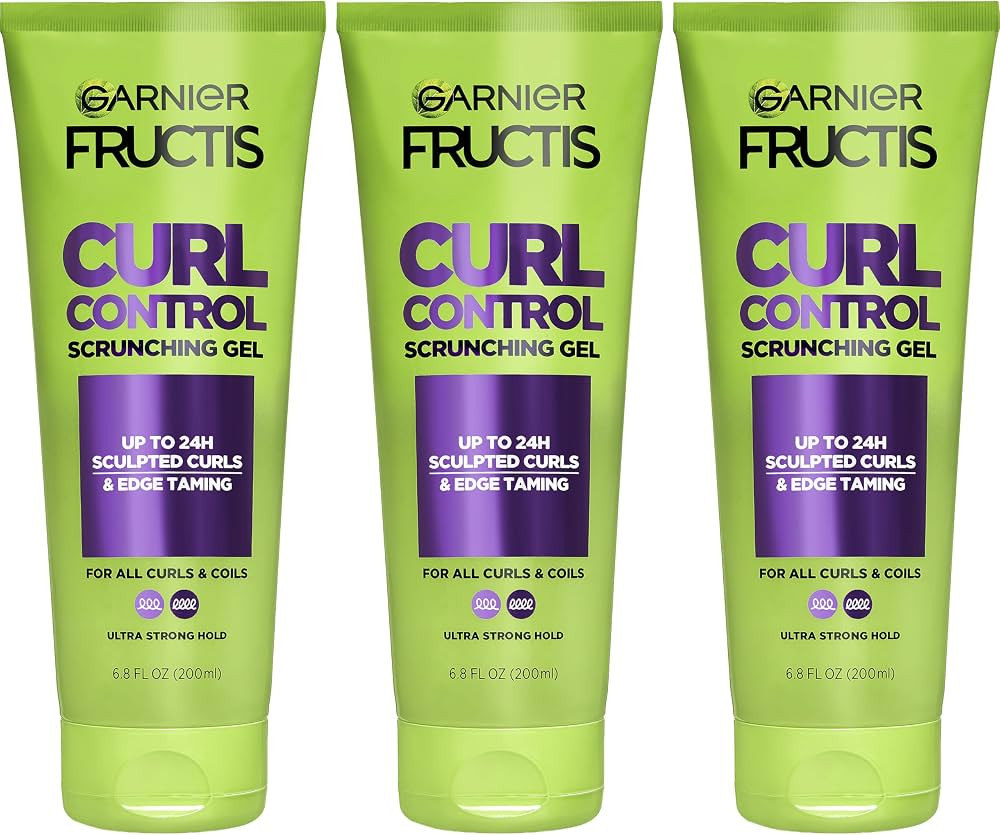 Garnier Fructis Curl Control Scrunching Hair Gel, Curl Jelly for Curly, Wavy, and Coily Hair with... | Amazon (US)