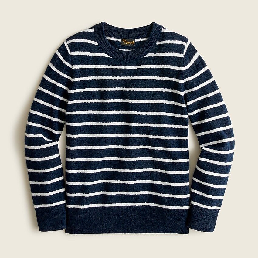 Kids' cashmere crewneck sweater in stripe | J.Crew US