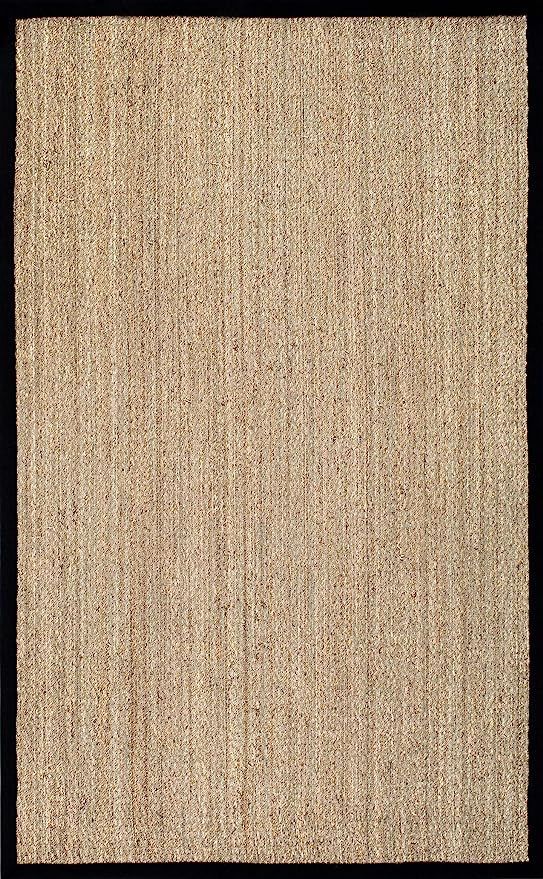 nuLOOM Elijah Seagrass Natural Area Rug, 6' x 9', Black | Amazon (US)