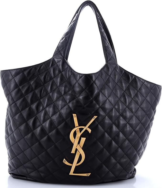 Amazon.com: Saint Laurent, Pre-Loved Icare Shopping Tote Quilted Leather Maxi, Black : Amazon Lux... | Amazon (US)
