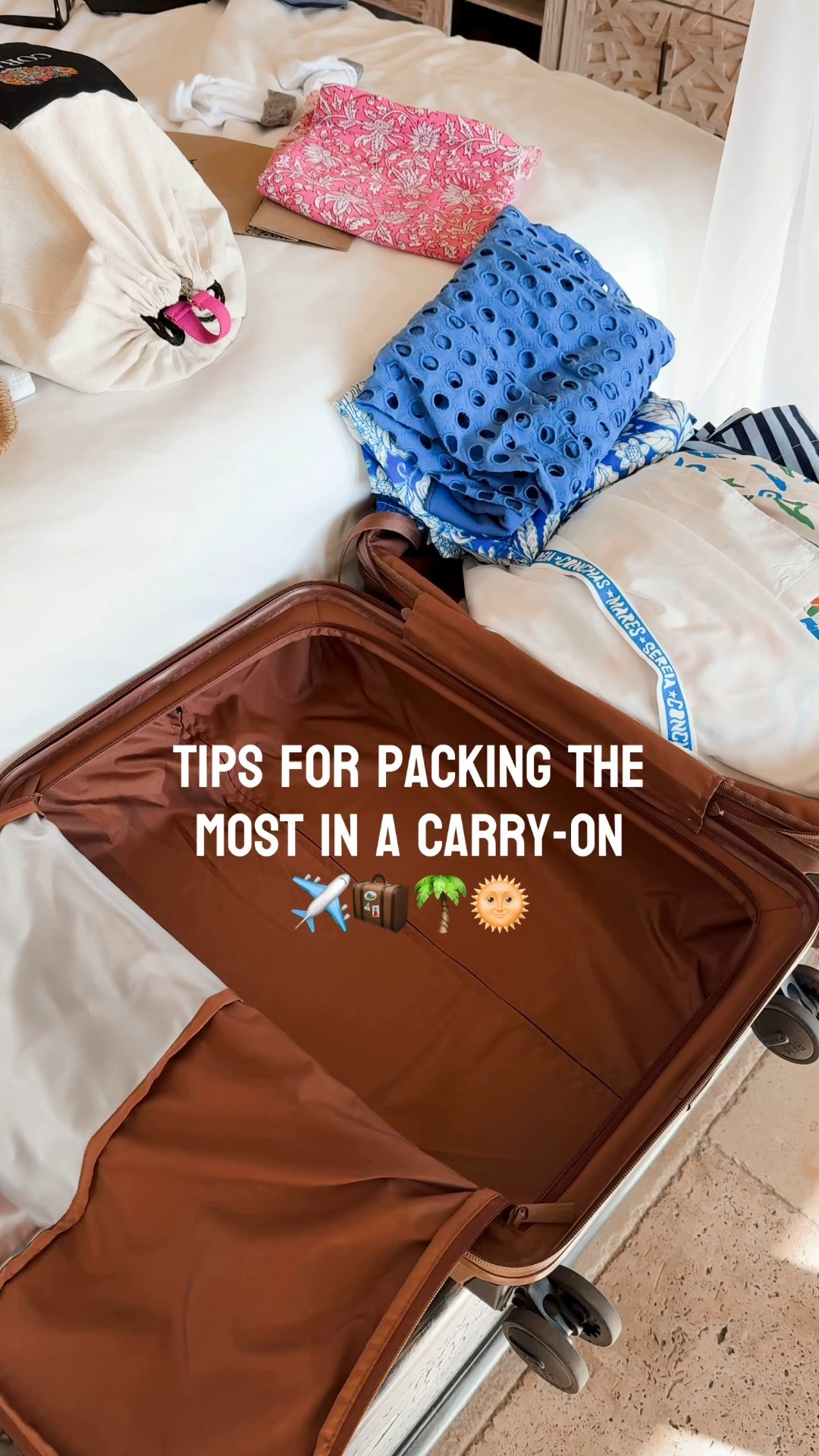 Here’s how I pack efficiently 👏🏼 20+ outfits in my carry-on, plus a strategically packed personal bag that fits on top. Everything I used is linked here.

#LTKTravel #LTKOver40 #LTKBeauty