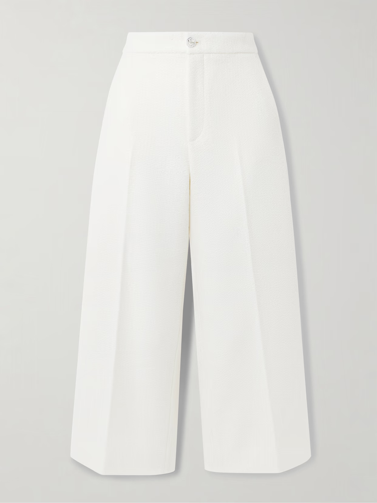 Gucci - Wool-blend Bouclé Wide-leg Pants - Off-white | NET-A-PORTER (US)