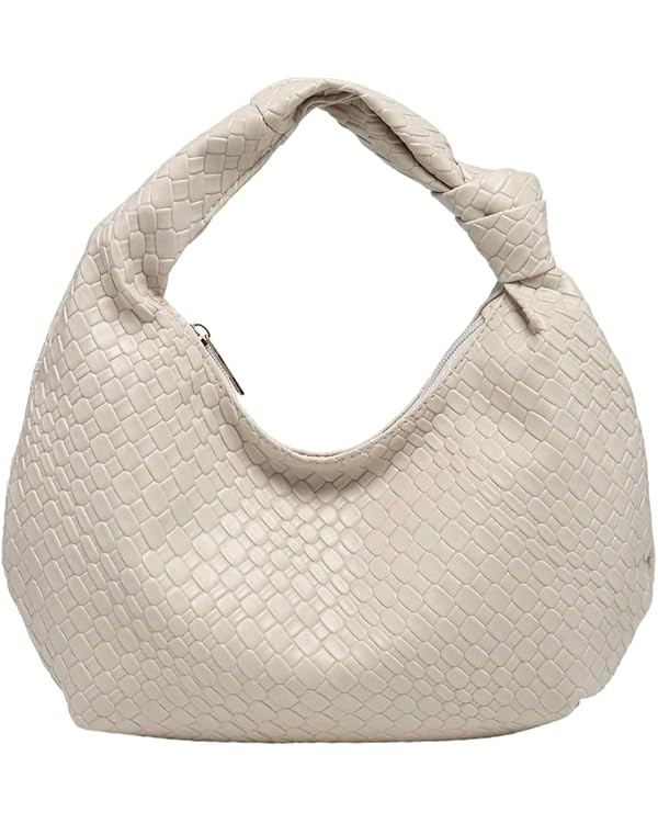 GORGLITTER Women's Woven Leather Hobo Purse Twist Knot Lunch Tote Bags Small Handbag 2025 | Amazon (US)