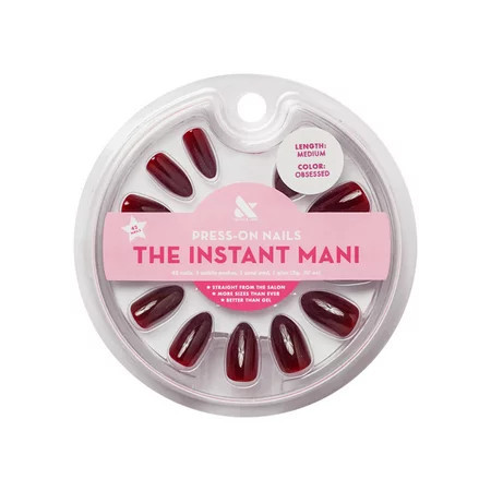 Olive & June Instant Mani Medium Almond Press-on Nails Red Obsessed 42 Pieces | Walmart (US)