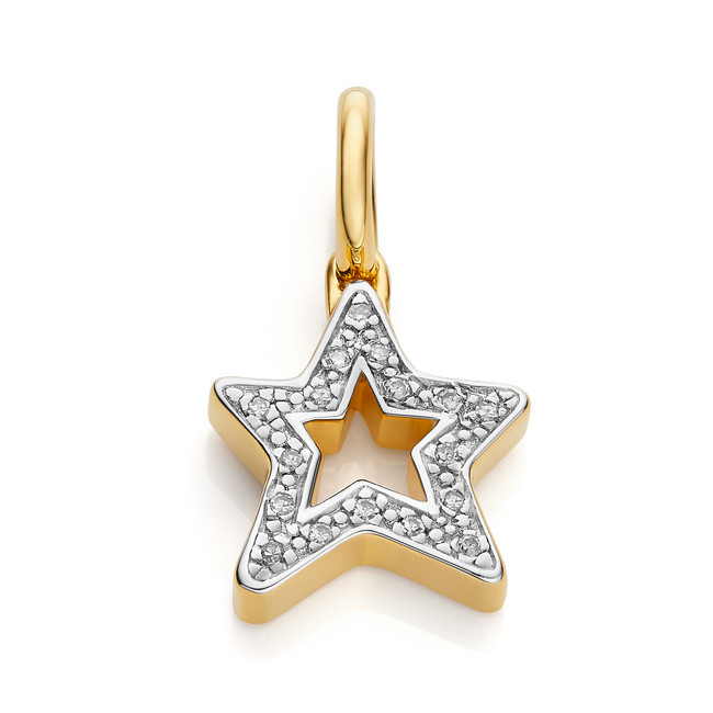 Alphabet Star Diamond Pendant Charm | Monica Vinader (Global)