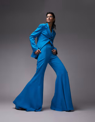 Topshop Limited Edition flared pants in blue | ASOS (Global)