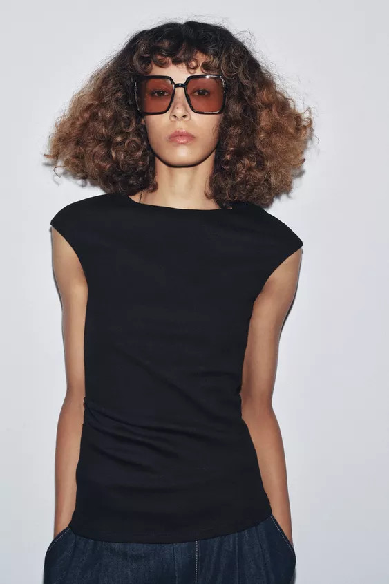 RIBBED DRAPED TOP | Zara UK