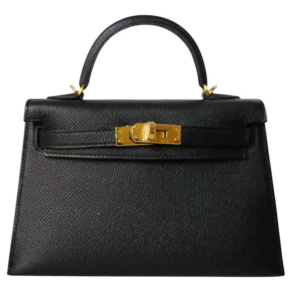 BNIB Hermès Mini Kelly 20 Black Epsom Leather with Gold Hardware Stamp W | 1stDibs