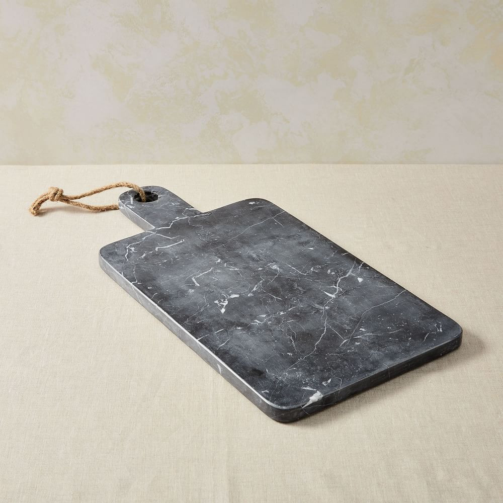 New Shaped Marble Board, Rectangle, Black + White | West Elm (US)