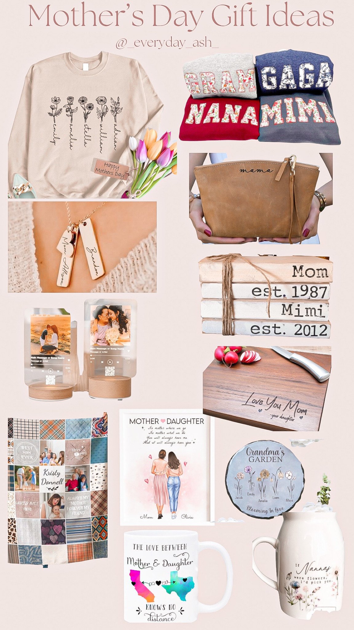 Mother’s Day Gift Ideas 💕💕

These Etsy finds are sure to bring a smile to your mom or grandmothers face! Also a few are perfect to personalize for any special person in your life ☺️🤍

Monogrammed gifts, Mother’s Day gifts, etsy finds, etsy gifts, sweatshirt, mama gifts, new mom
Gifts, mama makeup bag, book stacks, personalized gifts, personal song gift, necklace, engraved gifts, engraved necklace, engraved cutting board, blanket, memory blanket, mother daughter painting, coffee mug, grandmas garden gifts, flower vase, homemade gifts, gift ideas for her 

#LTKGiftGuide #LTKFind #LTKfamily