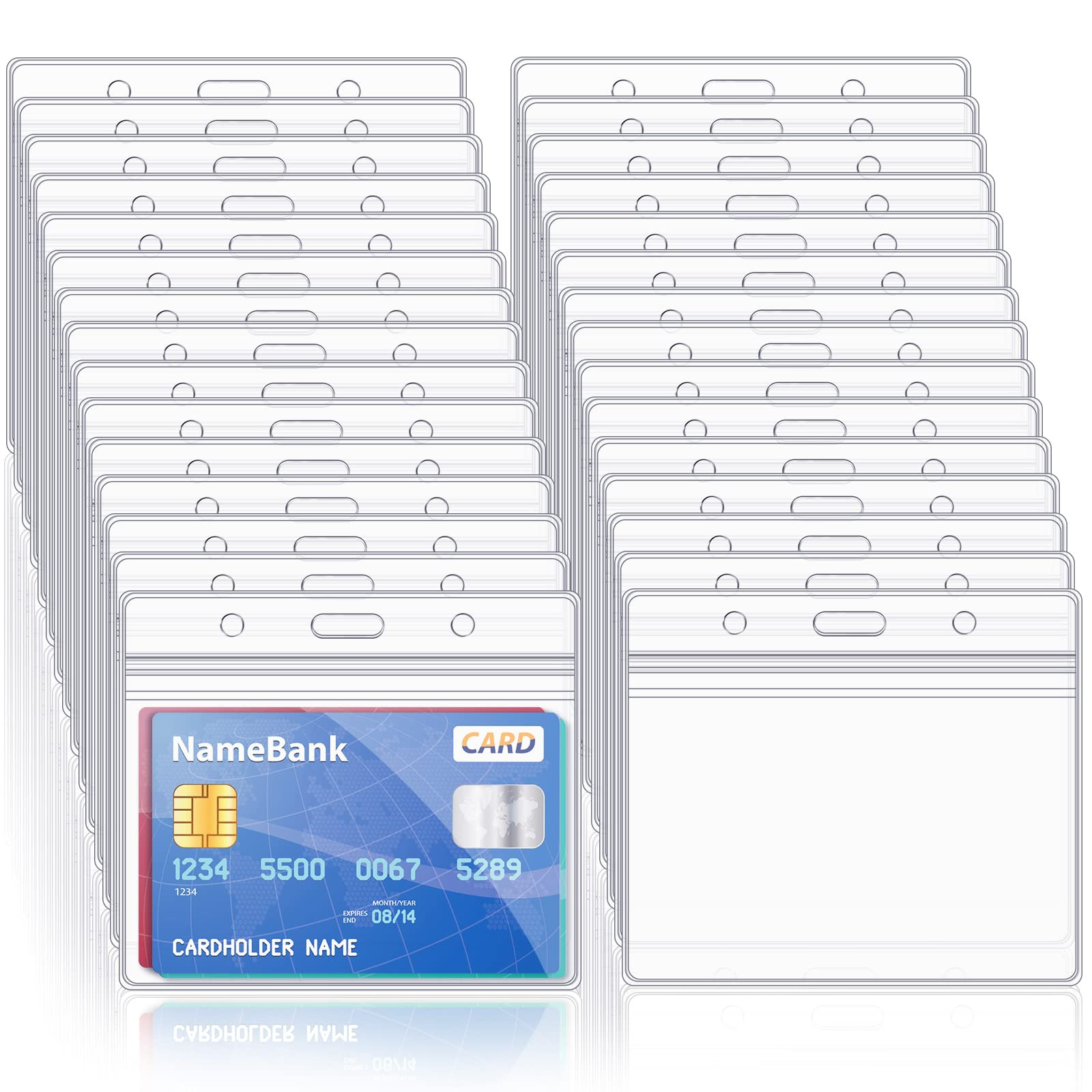 Amazon.com : 50 Pcs Clear Plastic Horizontal Name Tag Badge ID Card Holders for Office School Business Meetings : Office Products | Amazon (US)