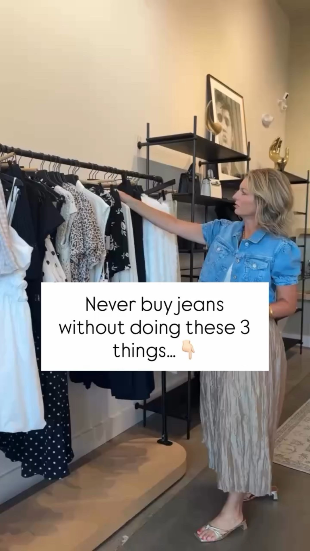 Shopping for jeans can feel like searching for a needle in a haystack 🧵—but it doesn’t have to! 

Here are the 3 things I always tell my clients before they start their search: 
1️⃣ Know your rise: High-rise? Mid-rise? Find the one that flatters your proportions. 
2️⃣ Focus on the fit at the waist and hips: A tailor can handle the rest, but these areas need to feel comfortable and supportive. 
3️⃣ Check the stretch: A good denim blend should have enough stretch to move with you but enough structure to hold its shape. 

Once you follow these, you’ll be well on your way to finding jeans that feel like they were made just for you! 💙 
Ready to ditch the guesswork? Let’s chat about personal shopping and styling services to make denim shopping effortless. 
#NeverBuyJeansWithoutDoingThis #DenimStyleMadeEasy #StyleConfidence #PersonalStyling #NashvilleStyle NashvilleStylist PersonalStylist