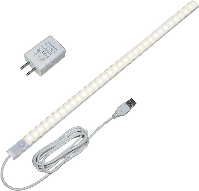 IKSACE LED Motion Sensor Under Cabinet Lights, 17 inch Plug in Closet Light, USB Corded LED Light... | Amazon (US)