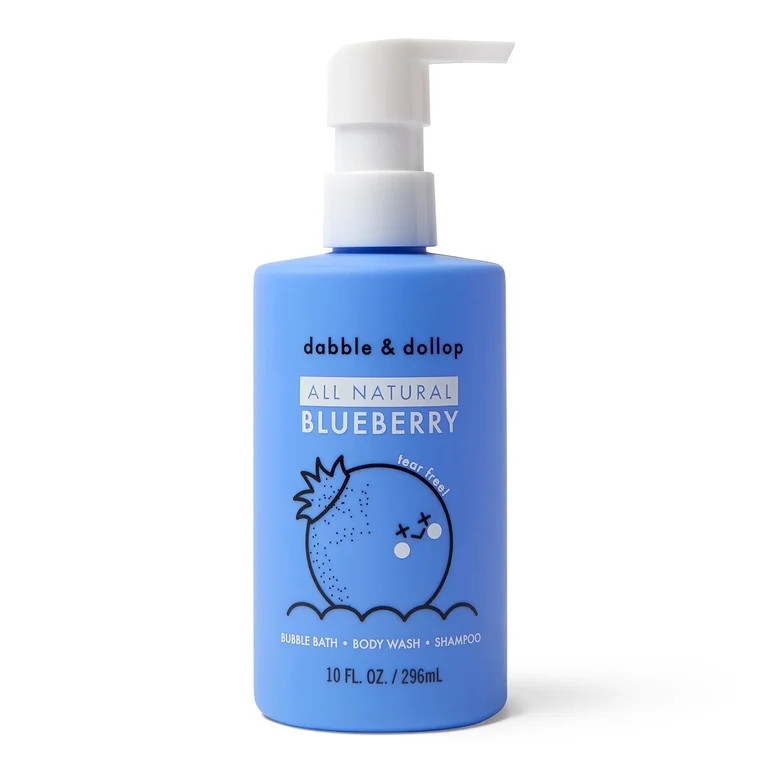 Dabble & Dollop 3-in-1 Shampoo, Body Wash & Bubble Bath - Blueberry - 10 fl oz | Walmart (US)