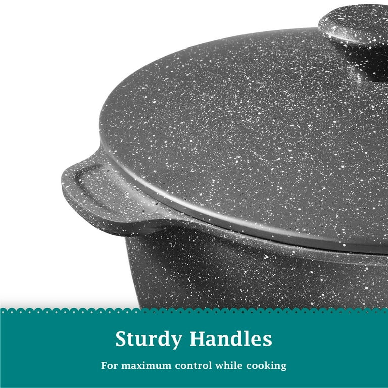 The Pioneer Woman Prairie Signature 5qt Nonstick Cast Aluminum Dutch Oven, Charcoal Speckle | Walmart (US)