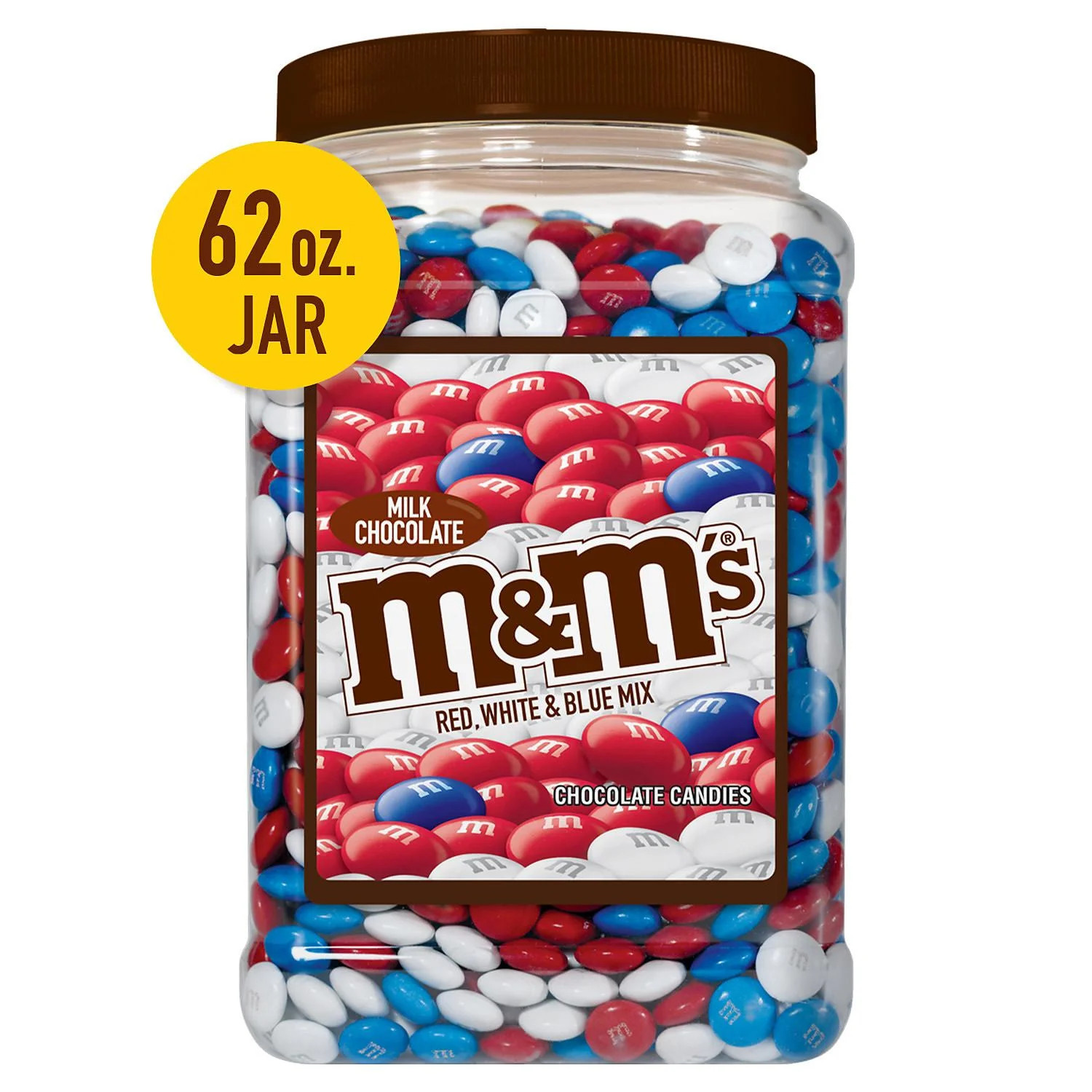 M&M'S Red, White & Blue Patriotic Milk Chocolate Candy Limited Edition Jar (62 oz.) - Walmart.com | Walmart (US)
