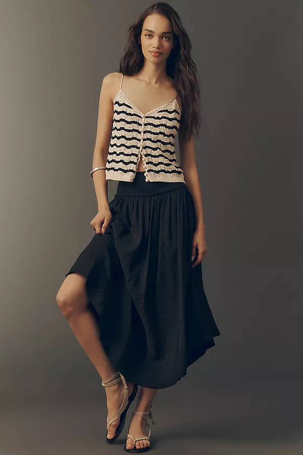 Drop-Waist Midi Skirt | Anthropologie (US)
