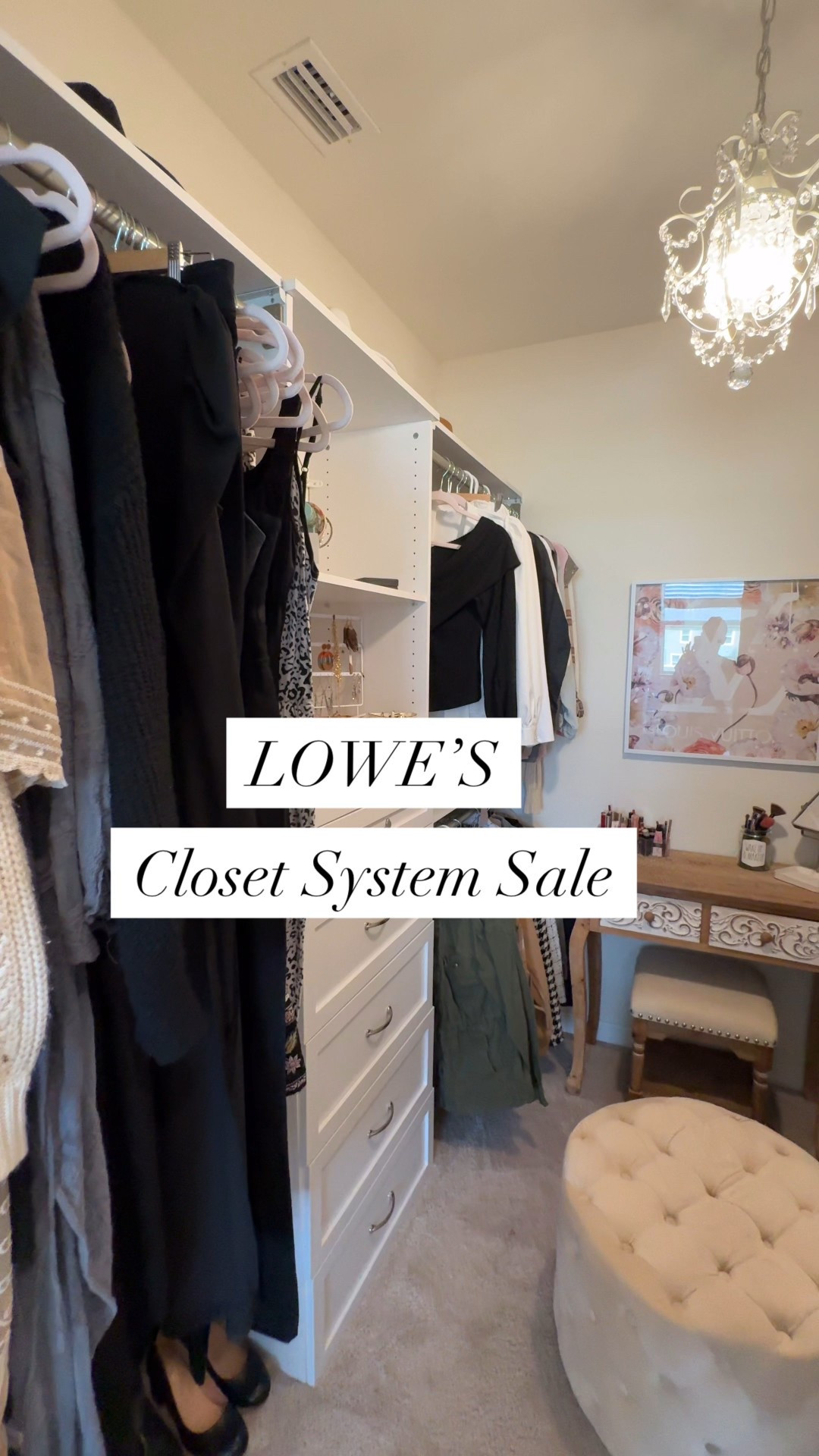 ✨ Closet Reveal! ✨

I paid $140 for this tower, but it’s on sale right now for just $109.98! 🎉
The large 10” drawers are also marked down to $49.98 — such a good deal!

Here’s what I used to build my dream closet:
• (6) Extra shelf boards
• (6) Side brackets
• (4) 25” x 5” drawers
• (8) 25” x 10” drawers
• (1) Antique Glam Crystal Chandelier
• (2) ClosetMaid 4–9 ft systems

#lowespartner #lowesfinds #closetorganization #closetmakeover #closetmaidsystem #ad #closetmaidbrightwood #organizationgoals #loweshomeimprovement

#LTKSaleAlert #LTKHome