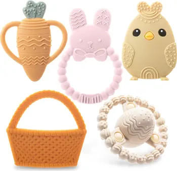 Easter Silicone Baby Teether Set Cute Gift Toys 5-Piece | Nordstrom