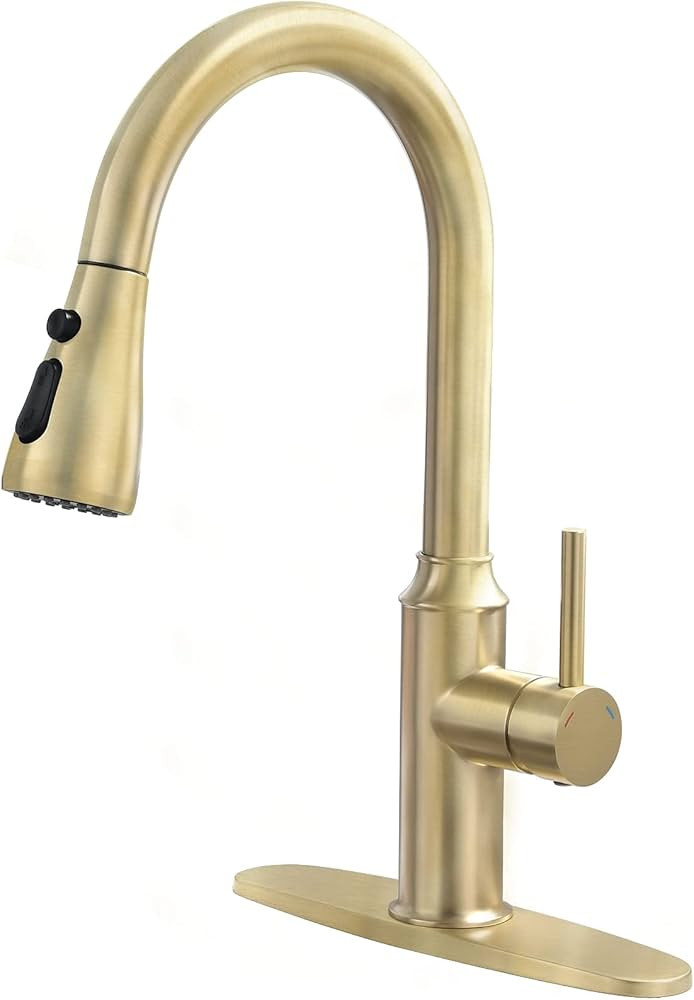 Lairuier Kitchen Faucet, Single Handle High Arc Pull Out Sprayer Sink Faucet, Lead-Free Stainless... | Amazon (CA)
