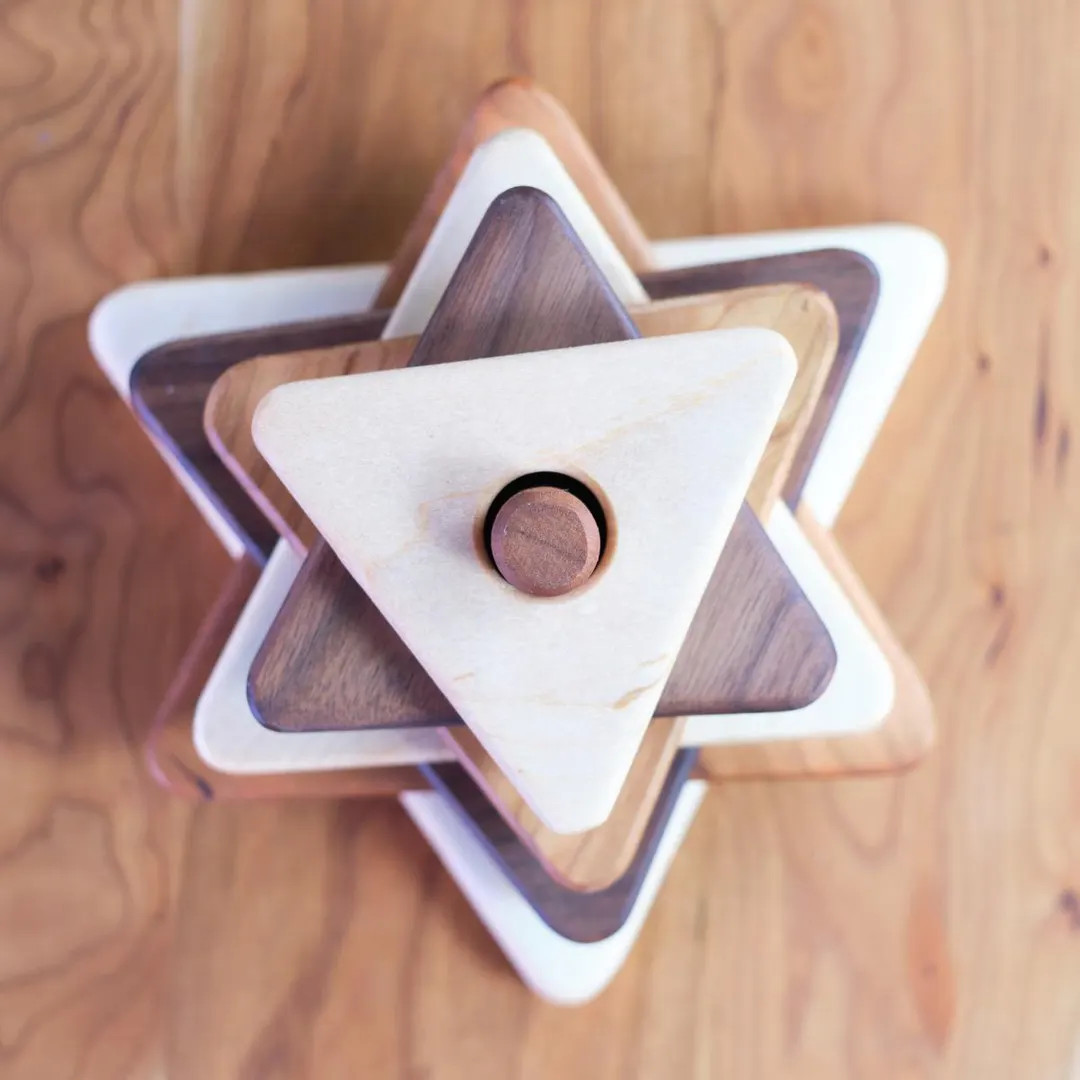 Multi-hardwood Triangle Stacker - Etsy | Etsy (US)