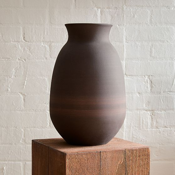 Sierra Salt Fired Ceramic Tall Vase, Large, Natural | West Elm (US)