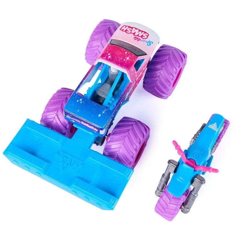 Monster Jam Sparkle Smash Monster Truck and Dirt Bike Vehicle 2-Pack, 1:64 Scale | Walmart (US)