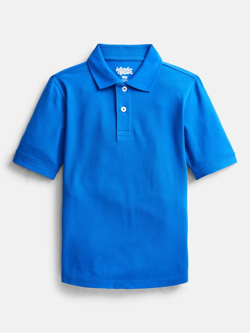 Wonder Nation Boys School Uniform Pique Polo Shirt with Short Sleeves, Size 4-18 | Walmart (US)