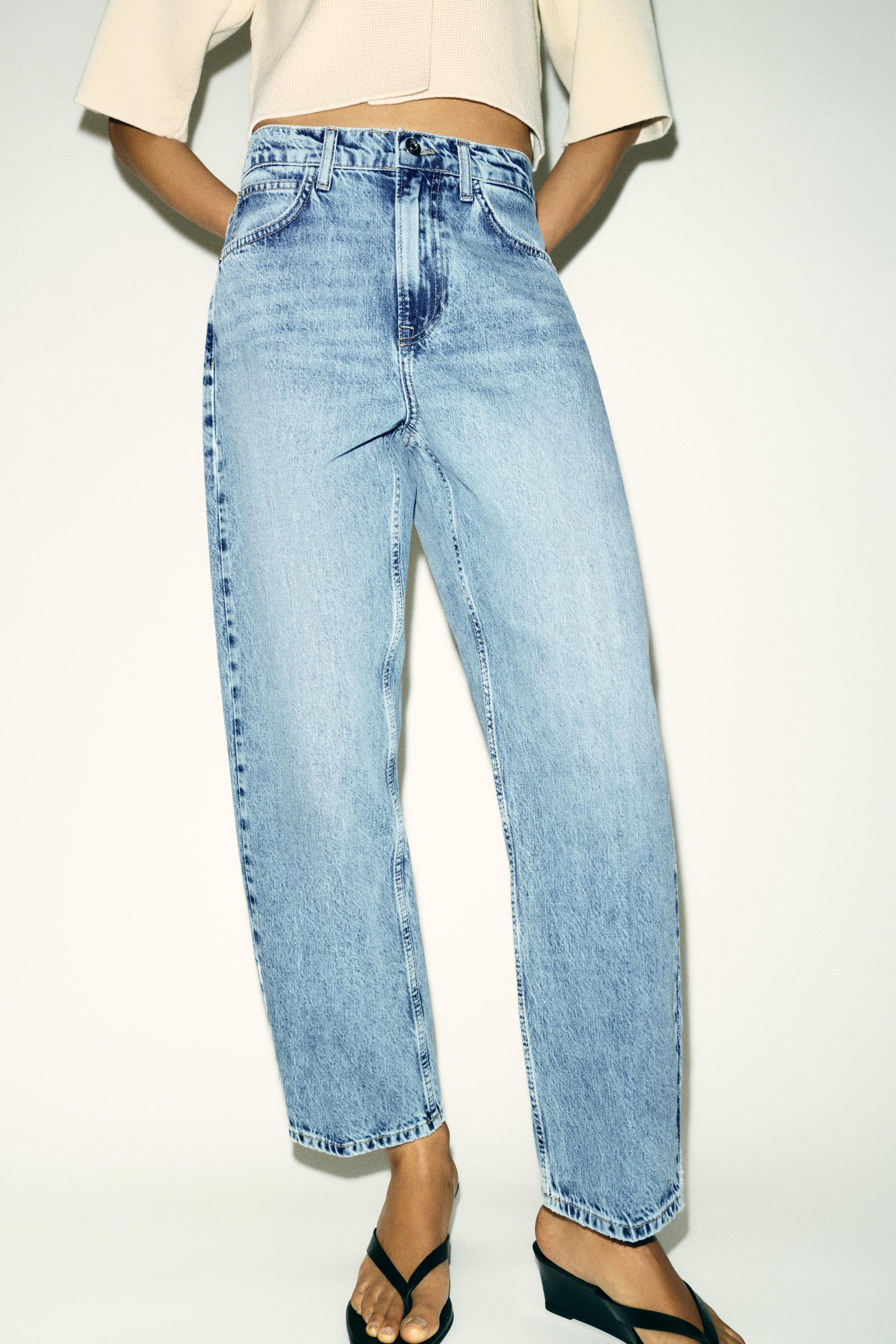 Z1975 MID-RISE BARREL JEANS WITH PRESSED CREASE | Zara US