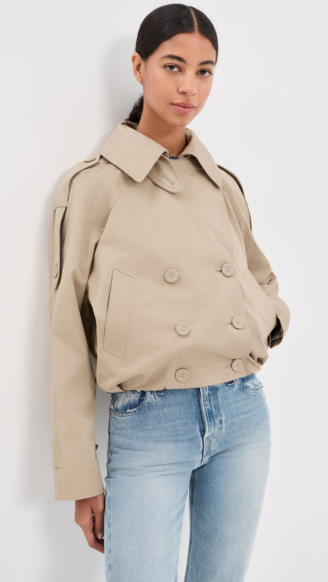 Twill Double Breasted Trench Coat | Shopbop