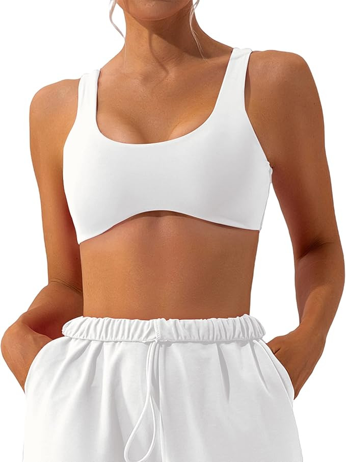 MISSACTIVER Women Sport Bra Removable Padded Wireless Yoga Tank Tops Sleeveless Fitness Workout R... | Amazon (US)