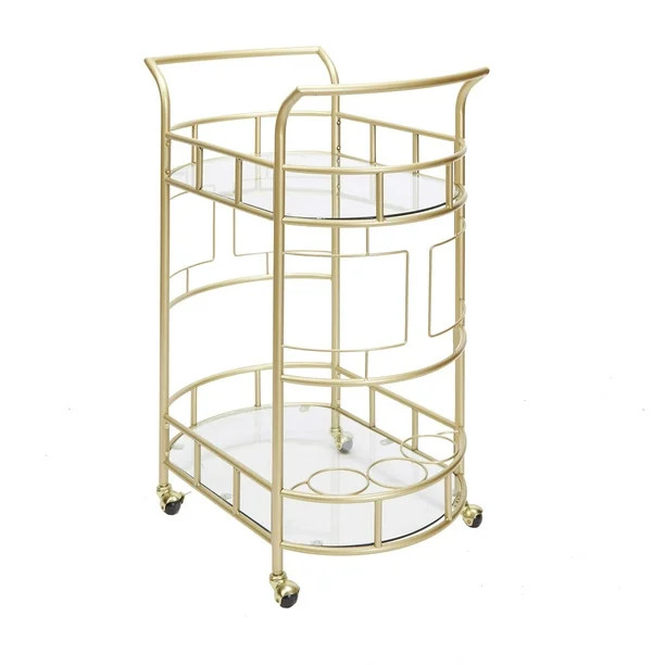 Sinclair 2-Tier Serving Cart in Gold - Walmart.com | Walmart (US)