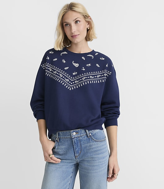 Loft Bandana Print Sweatshirt | LOFT
