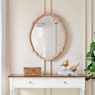 Medium French Country Oval Natural Wood Ornate Framed Mirror (24 in. W x 29 in. H) | The Home Depot