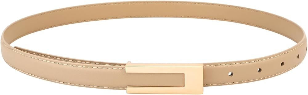 BAOKELAN Women Leather Belt Skinny Waist Belts for Dress Thin Waist Belt with Gold Buckle for Jea... | Amazon (US)