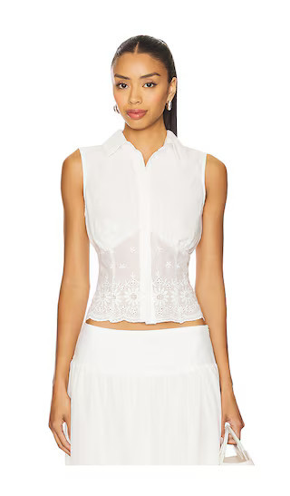 MORE TO COME Danie Button Up Top in White. - size M | Revolve Clothing (Global)
