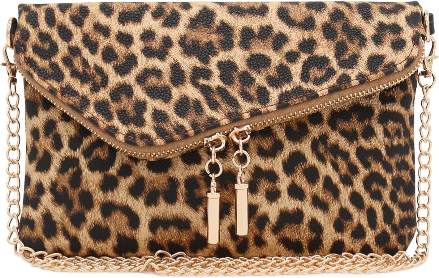 FashionPuzzle Envelope Wristlet Clutch Crossbody Bag with Chain Strap | Amazon (US)